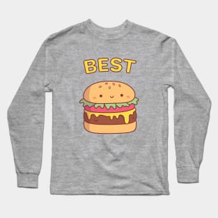 Cute Best Burger Best Friend Pair Doodle Long Sleeve T-Shirt